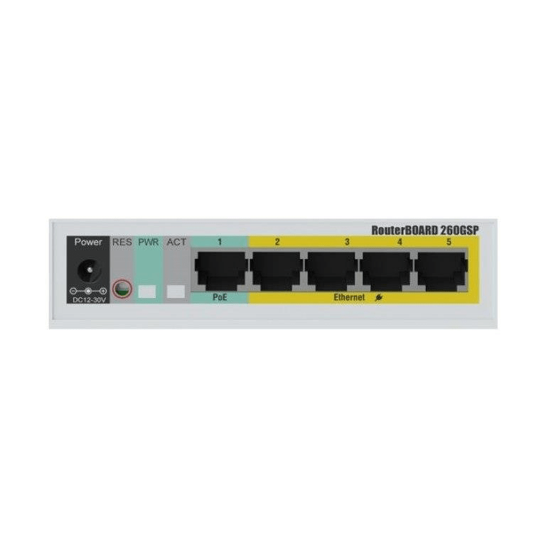 MikroTik RB260GSP 5-port GbE Smart Switch with 1x SFP and 4x PoE Out p