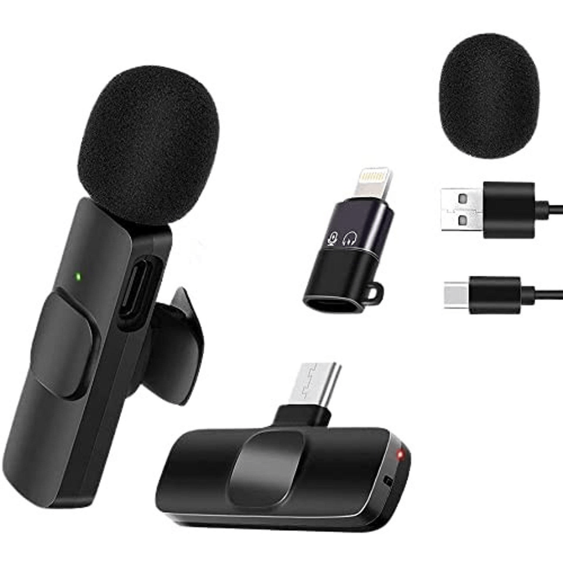 Tuff Luv Wireless USB C Lavalier Lapel Microphone Black MF1190