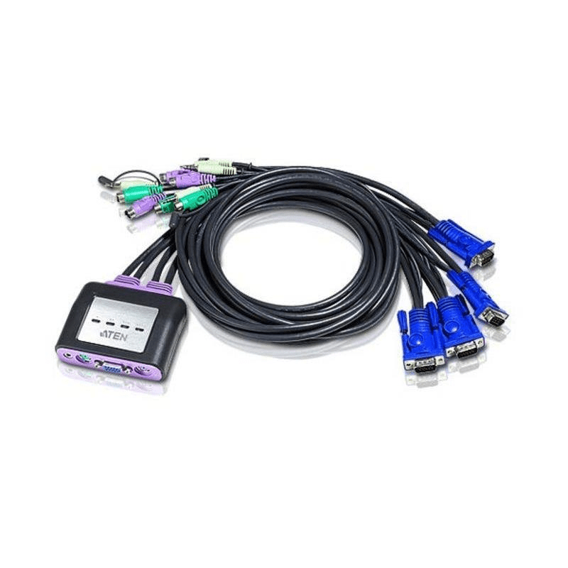4-Port USB VGA/Audio Cable KVM Switch (1.8m) - CS64U, ATEN Cable