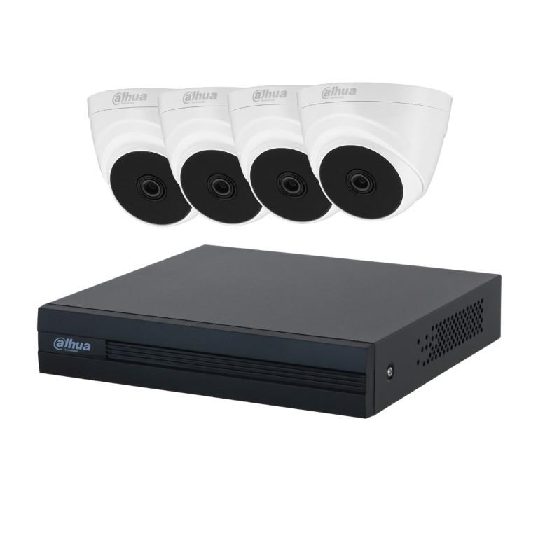 Dahua 4-ch Penta-brid 1080N DVR with 4x 2MP 3.6mm HDCVI Eyeball Camera Kit DH-KIT/XVR1B04-I/4-T1A21P-0360B