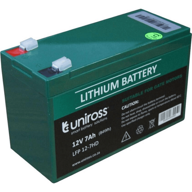 Uniross 12.8V 7Ah High Draw LiFePO4 Battery 10LFP12-7HD