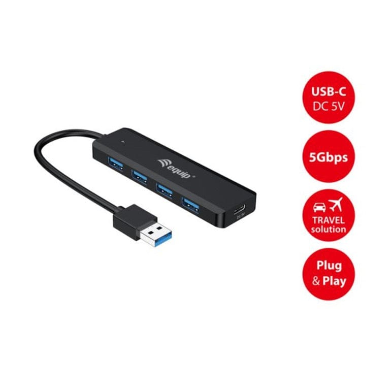 Equip 4-Port USB 3.2 Hub with USB-C Adapter 128959