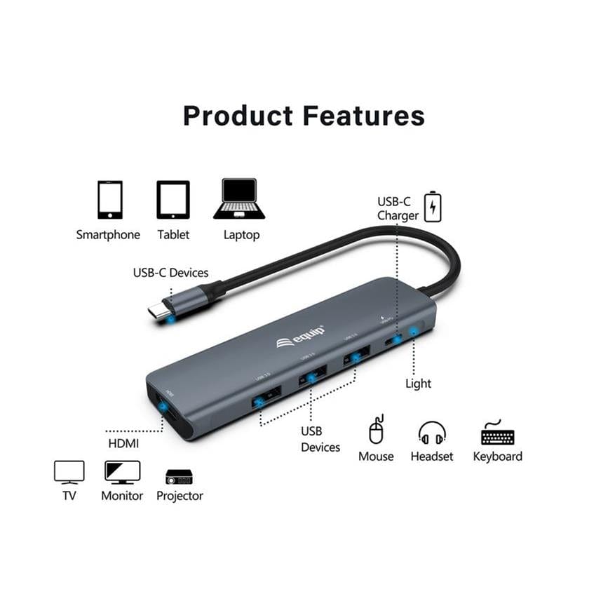 Equip 5-in-1 USB-C Multiport Adapter 133487