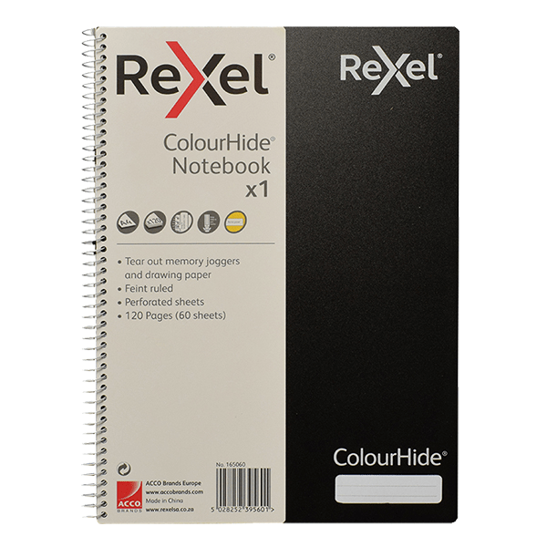 Rexel ColourHide A4 Notebook - Black 165060