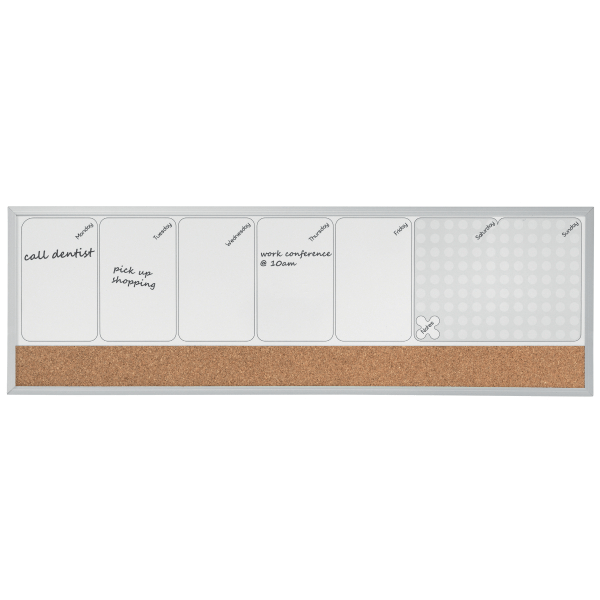 Nobo Small Magnetic Whiteboard Weekly Planner 585x190mm