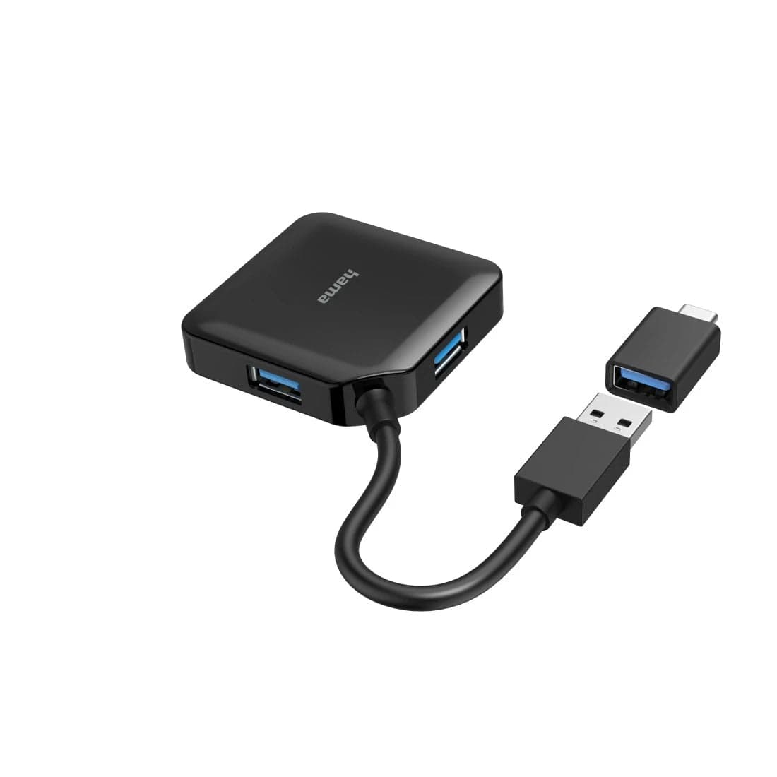 Hama USB 3.2 Gen 1 Type-A + Type-C 5000 Mbit/s Interface Hub Black 200116