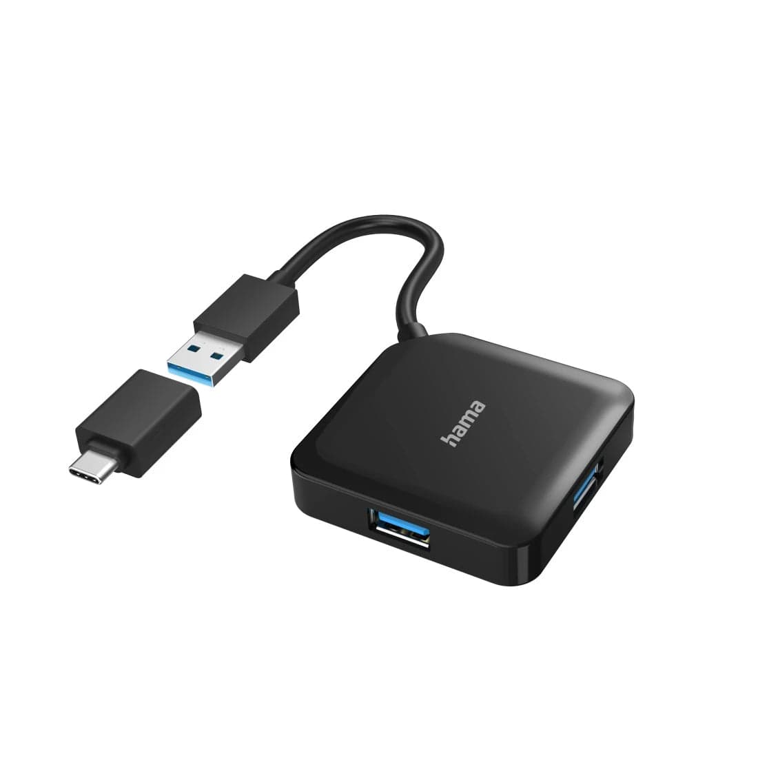 Hama USB 3.2 Gen 1 Type-A + Type-C 5000 Mbit/s Interface Hub Black 200116