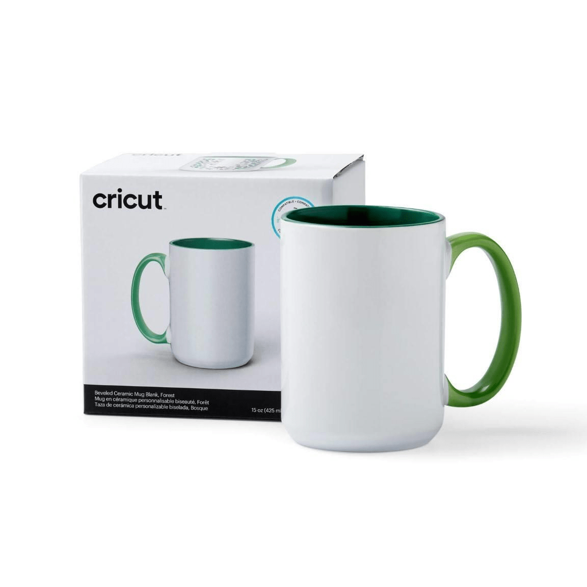 Cricut 425ml Bevel Ceramic Mug Blank Forest 2009395