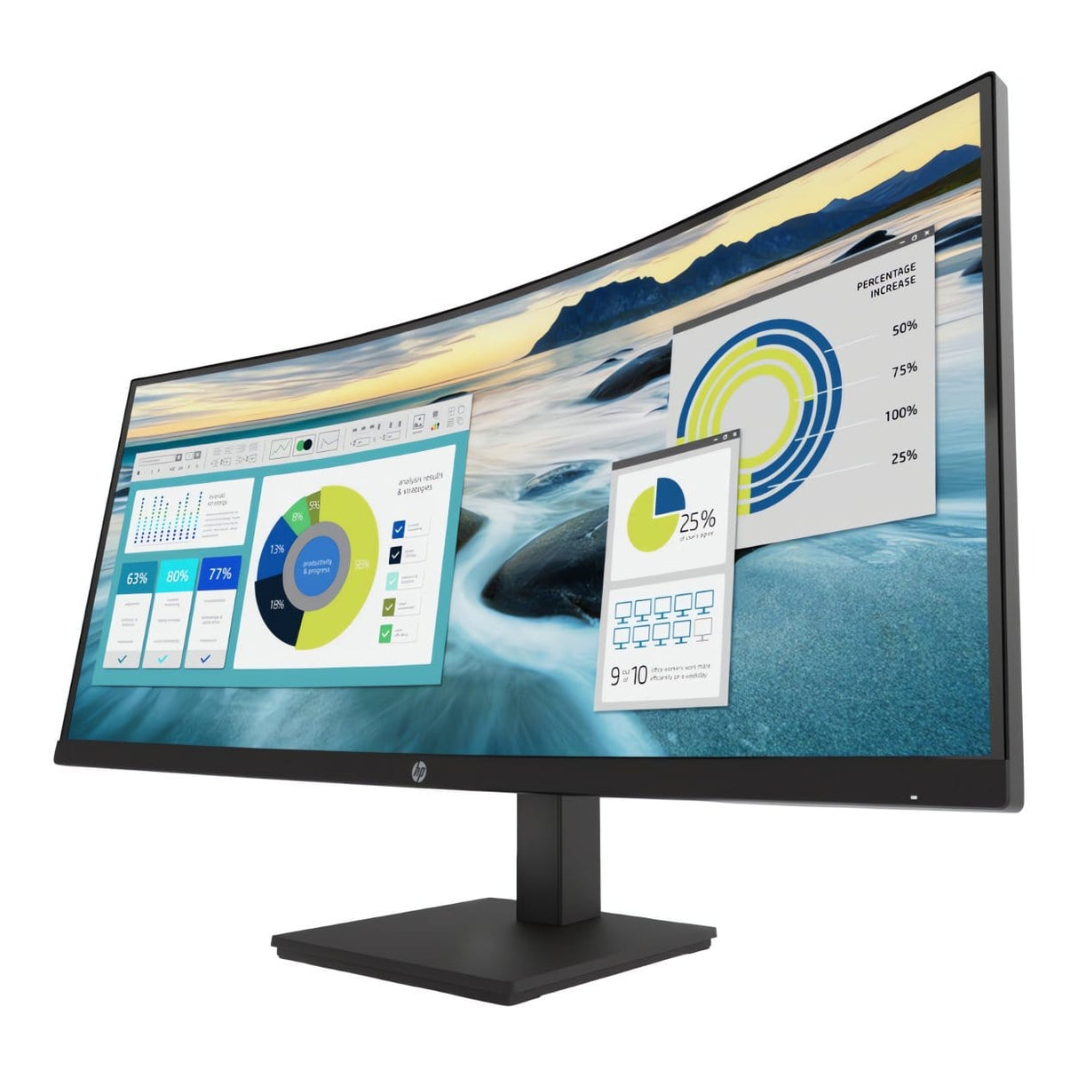 HP P34hc G4 34-inch 3440 x 1440p WQHD 21:9 100hz 5ms VA Curved Monitor 21Y56AA