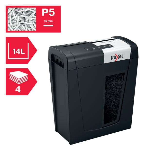 Rexel Secure MC4 Whisper-Shred Micro Cut P5 Paper Shredder