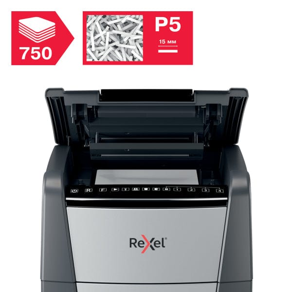 Rexel Optimum AutoFeed+ 750M Automatic Micro Cut P5 Paper Shredder 301447