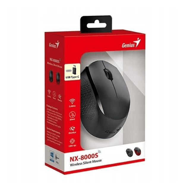 Genius NX-8000S Silent Wireless USB Type-C Mouse Black 31030035400