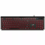 Genius SlimStar 260 Wired USB Multimedia Keyboard – Black/Red 31310013402