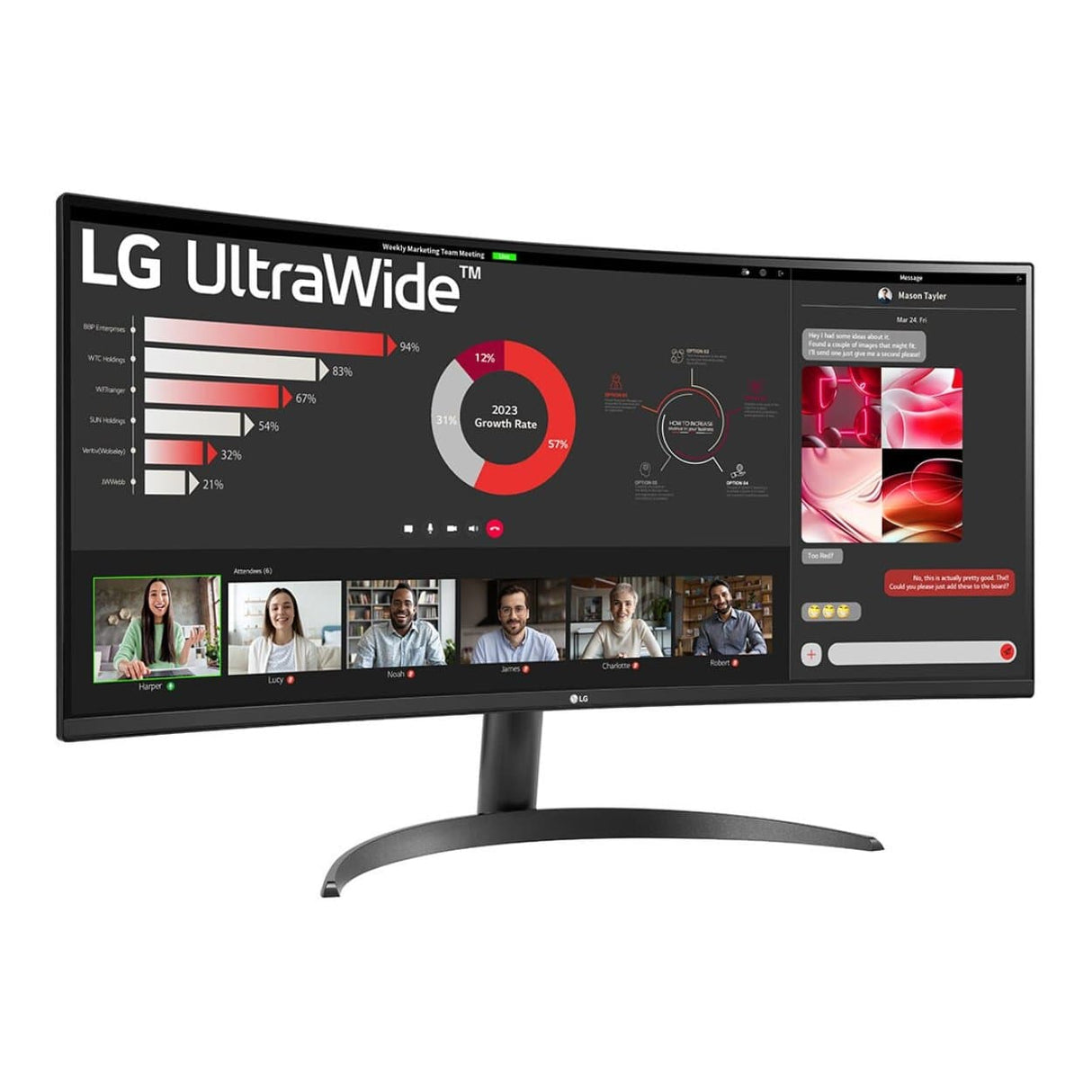 LG UltraWide 34-inch 3440 x 1440p WQHD 21:9 100Hz 5ms AMD FreeSync IPS VA Curved Monitor 34WR50QC-B