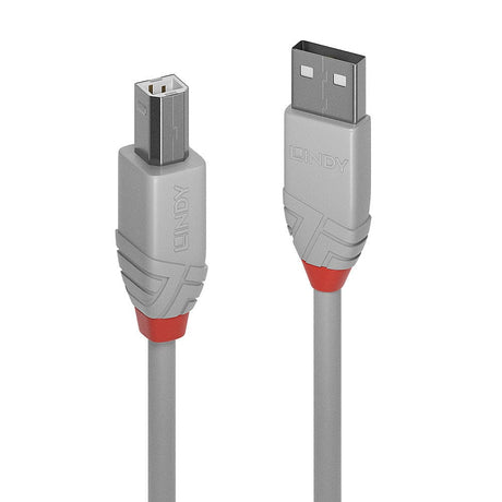 Lindy Anthra Line 5m USB 2.0 Type A to B Cable Grey 36681