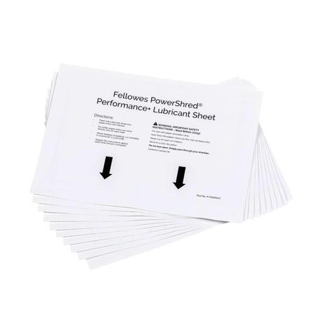 Fellowes Powershred Performance+ Lubricant Sheets 10-pack 4025601