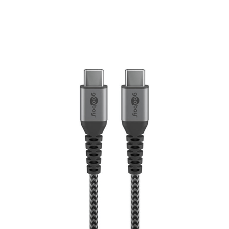 Goobay USB-C to USB-C Textile 1m Cable with Metal Plugs 49302