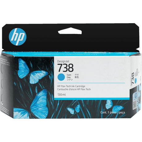 HP 738 Cyan Printer Ink Cartridge Original 498N5A Single-pack 498N5A