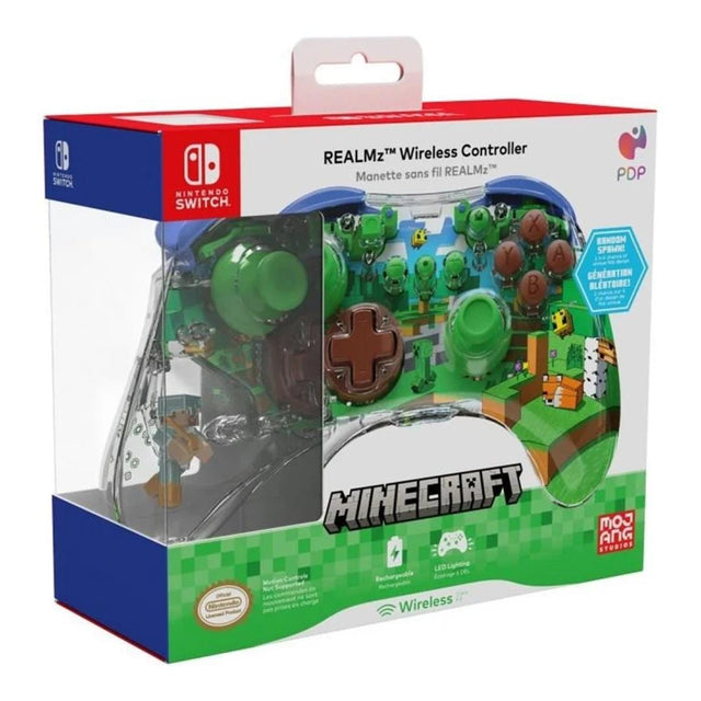 PDP REALMz Wireless Gaming Controller for Nintendo Switch Pro Minecraft Forest 500-234-STV