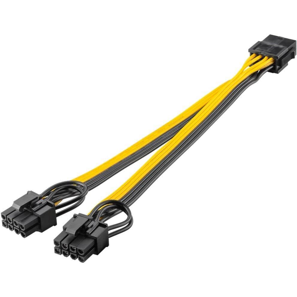 Goobay 8-Pin Female to 2x Male for PCIe Split Power Supply Cable 60000