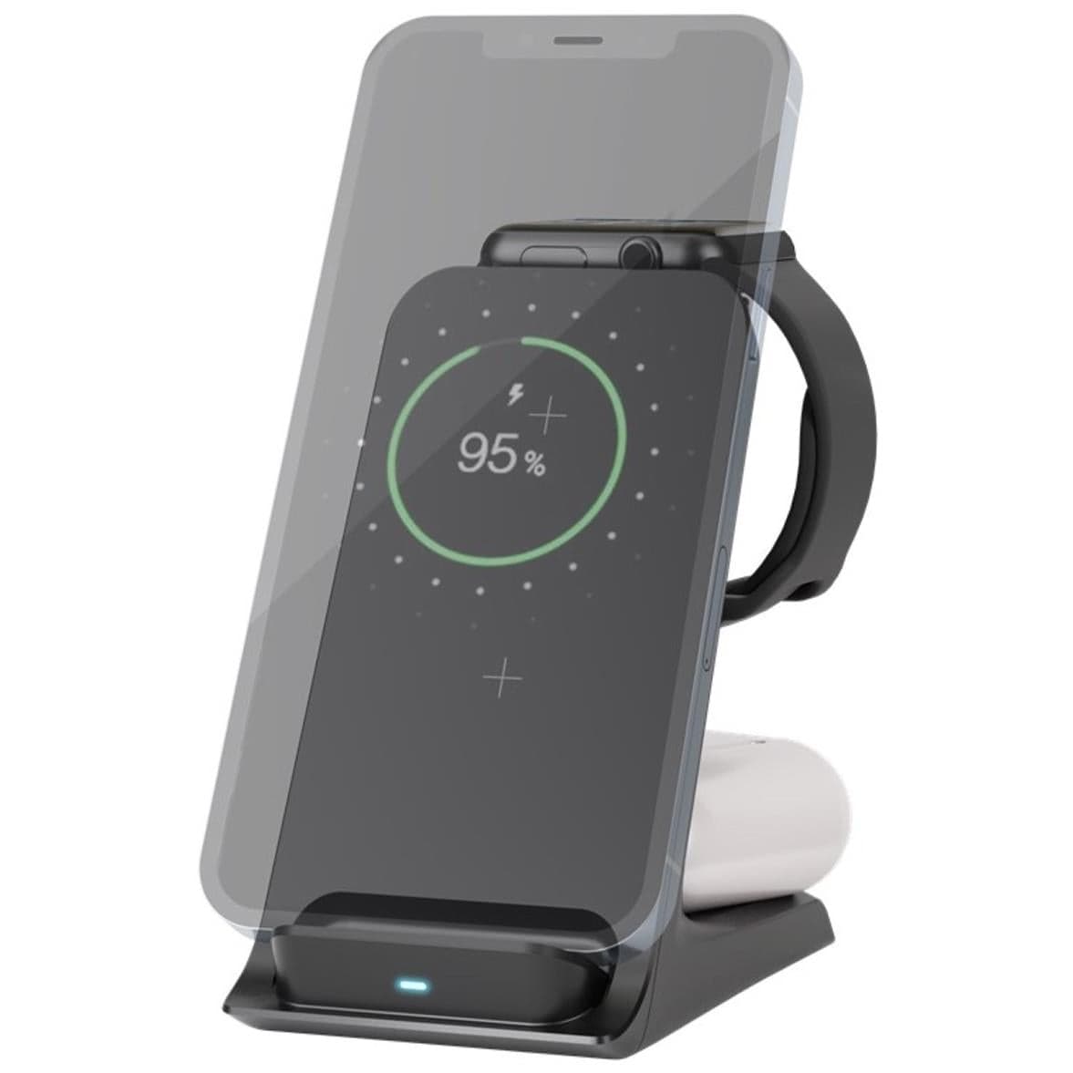 Goobay 3-in-1 Wireless Qi Charger Black 60217