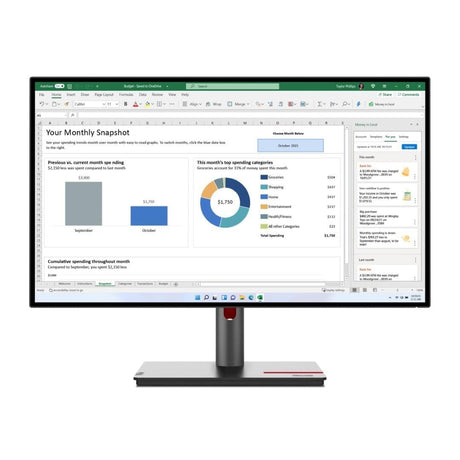 Lenovo ThinkVision P27H-30 27-inch 2560 x 1440p QHD 16:9 60Hz 4ms LED IPS Monitor 63A1GAT1SAR