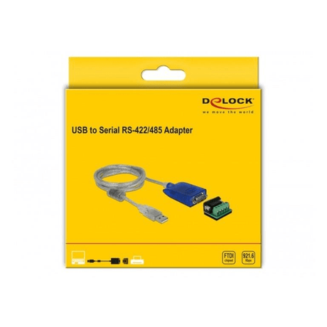 DeLOCK USB Type-A to Serial RS-422 RS-485 DB9 Serial Adapter 64055