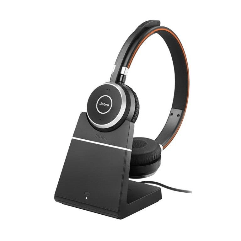 Jabra Evolve 65 SE UC Stereo Wireless Headset with Link390a and Stand 6599-833-499