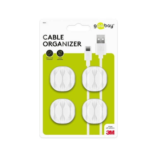 Goobay Cable Management 3-slots 4-piece Set White 70373