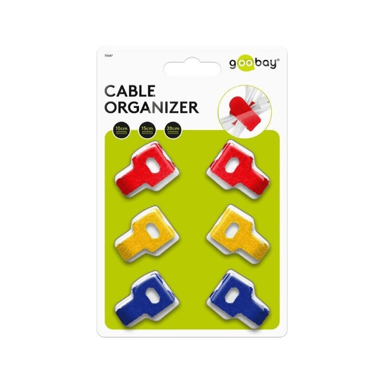 Goobay Cable Management 6-piece Set with Hook-and-Loop Fastener with Loop 70687