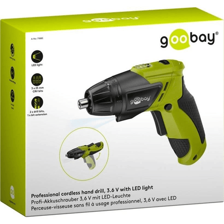 Goobay 3.6 V Mini Cordless Screwdriver with LED Light 71880