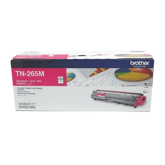 Brother TN-265M Magenta Toner Cartridge 2,200 Pages Original 84GT420M140 Single-pack