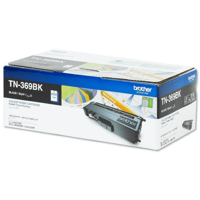 Brother TN-369BK Black Toner Cartridge 6000 Pages Original 84GT530K141 Single-pack