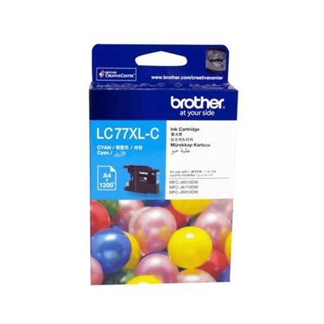 Brother LC77XL-C Cyan Ink Cartridge 1200 Pages Original 8ZC73200140 Single-pack