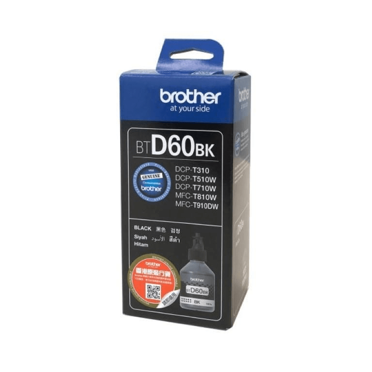 Brother BTD60BK Black Ink Bottle Original 8ZCAE100140 Single-pack