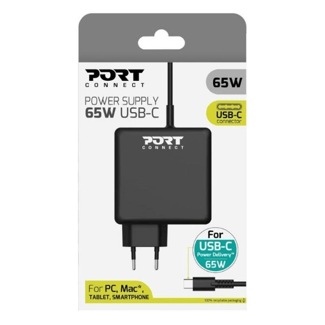 Port Designs 65W Type-C Universal Charger Adapter 900097B-EU