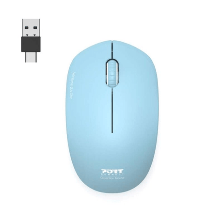 Port Designs Collection II 1600 DPI Ambidextrous Wireless Mouse Turquoise 900544