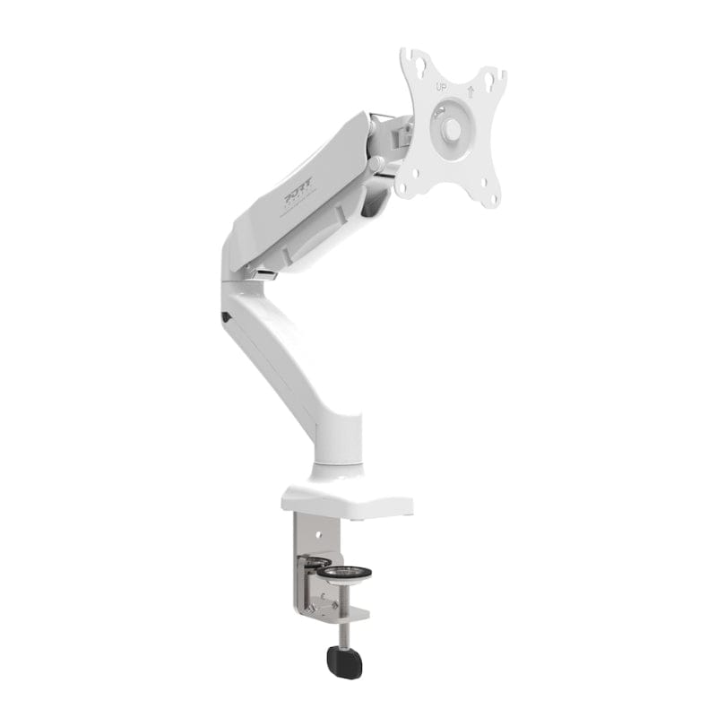 Port Designs PORT VESA Single Screen Desk Mount Monitor Arm White 901110