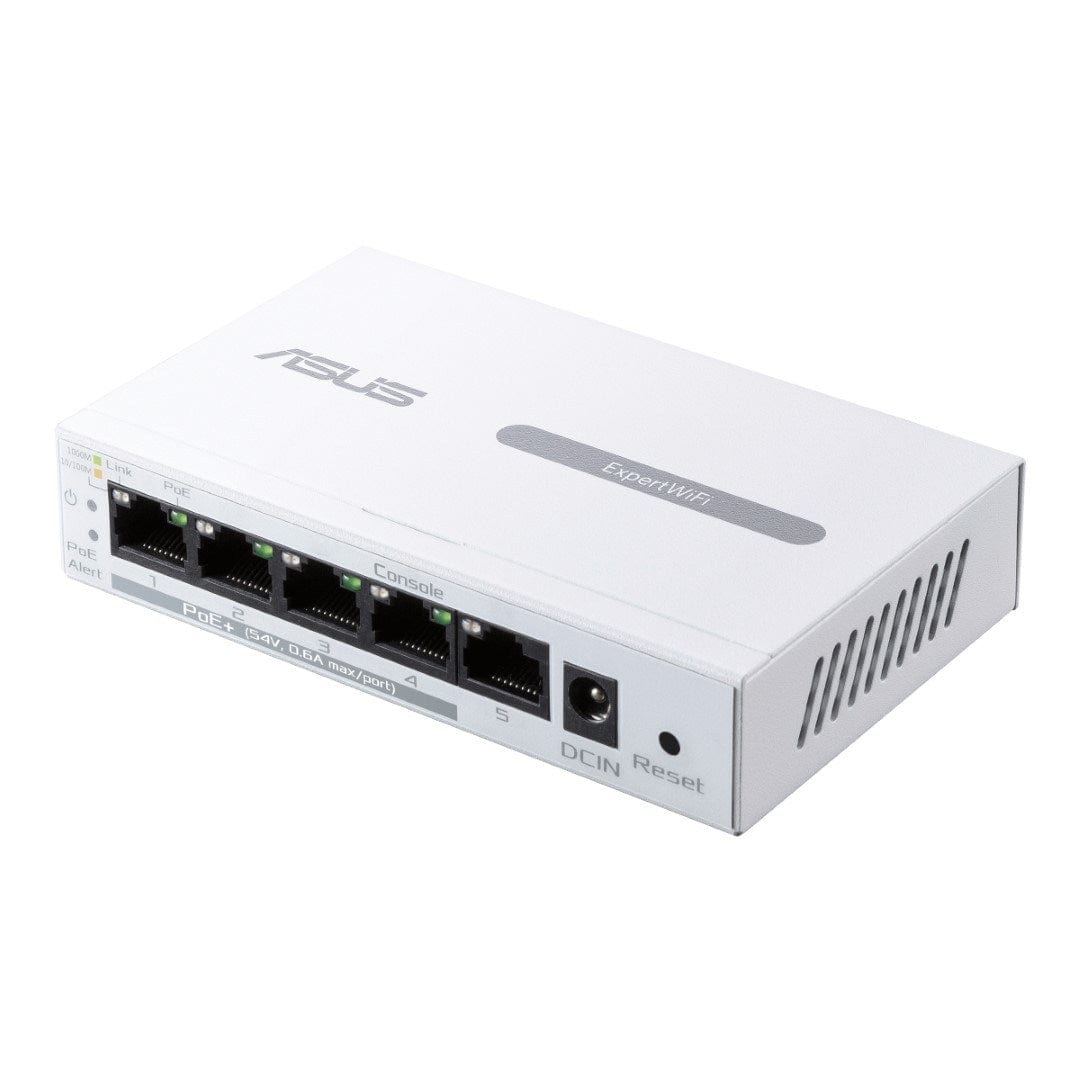 ASUS Expert WiFi EBP15 5-Port GbE Smart Managed PoE+ Switch - White 90IG08D0-MO3B00