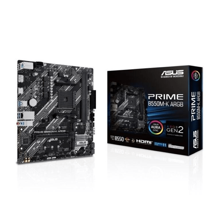 Asus Prime B550M-K ARGB AMD B550 Socket AM4 DDR4 mATX Motherboard 90MB1GC0-M0EAY0