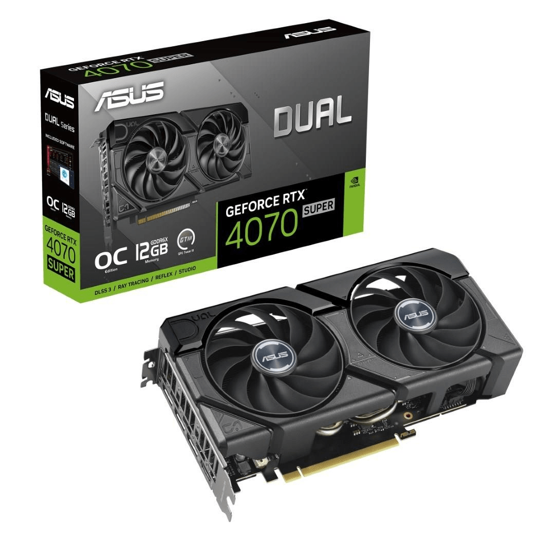 ASUS Dual Nvidia GeForce RTX 4070 Super EVO OC Edition 12GB GDDR6X Graphics Card 90YV0KC0-M0NA00