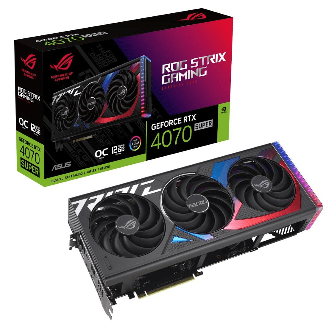 ASUS ROG Strix Nvidia GeForce RTX 4070 SUPER OC Edition 12GB GDDR6X Graphics Card 90YV0KD0-M0NA00