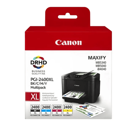 Canon PGI-2400XL Black Cyan Magenta Yellow High Yield Printer Ink Cartridges Original 9257B004 Multi-pack