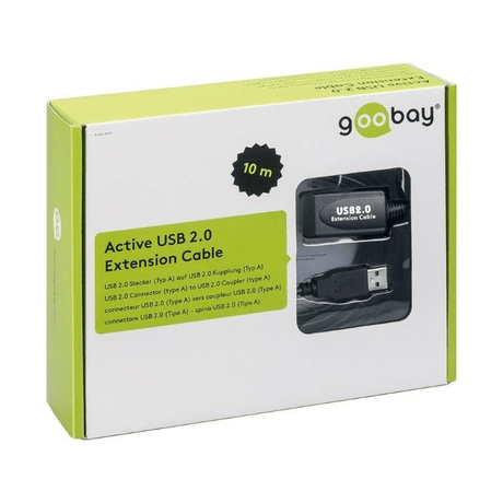 Goobay Active USB 2.0 Extension 10m Cable Black 95119