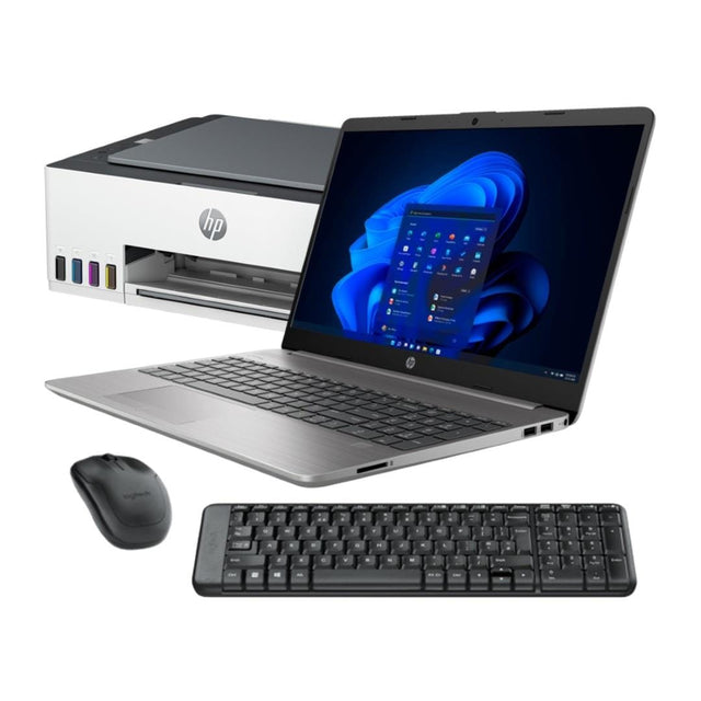 HP 250 G9 Intel 15.6-inch Win 11 Home Laptop and HP Smart Tank 580 and Logitech MK220 Bundle