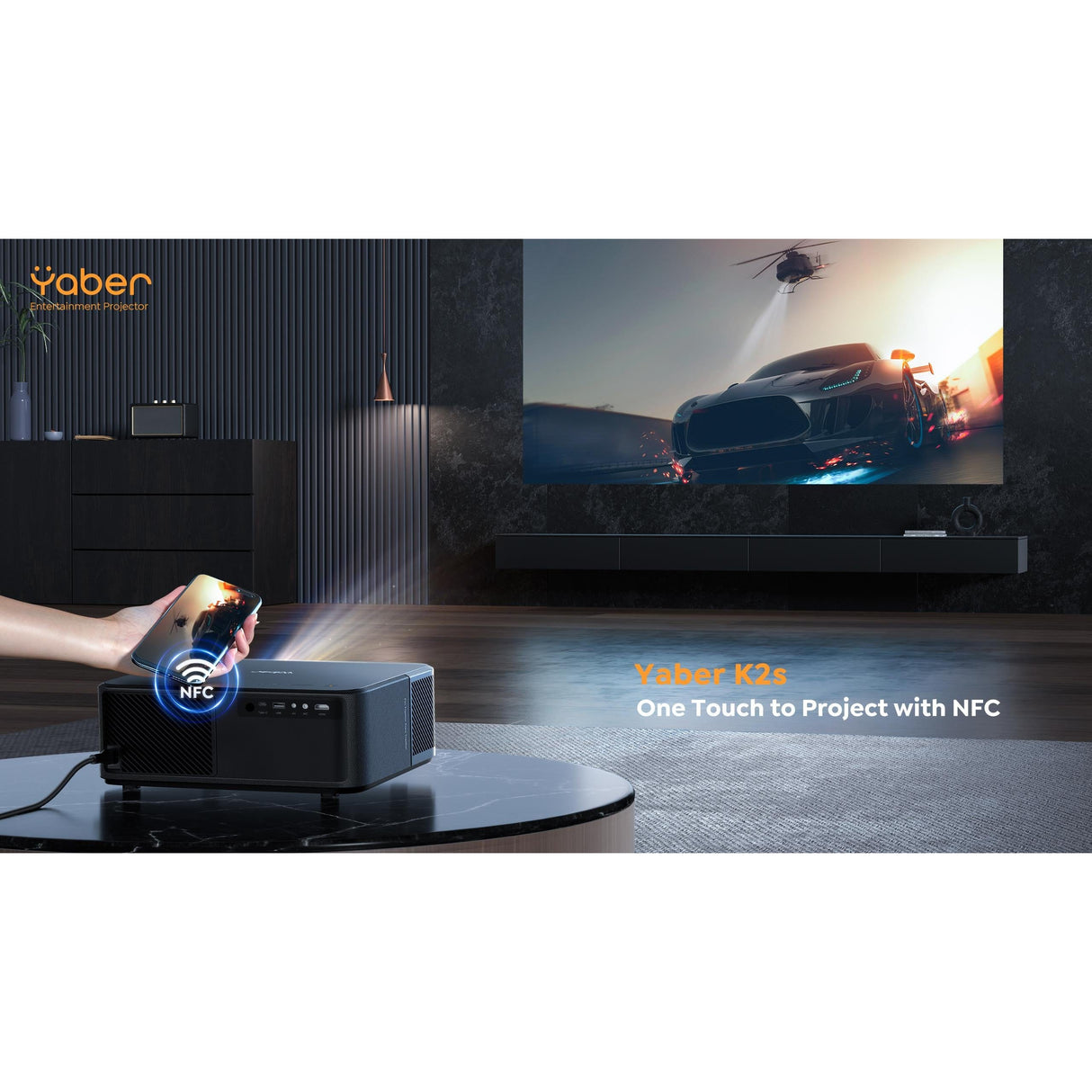 Yaber K2s Data Projector 800 ANSI Lumens FHD (1920 x 1080) Desktop Projector