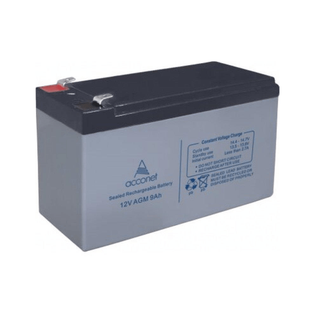 Acconet 12V 9Ah AGM Deep Cycle Battery AC-BAT-VRLA-12V9AH