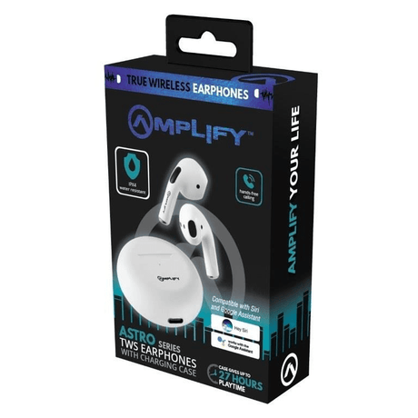 Amplify Astro Series TWS In-Ear Earphones with Charging Case White AM-1125-WT