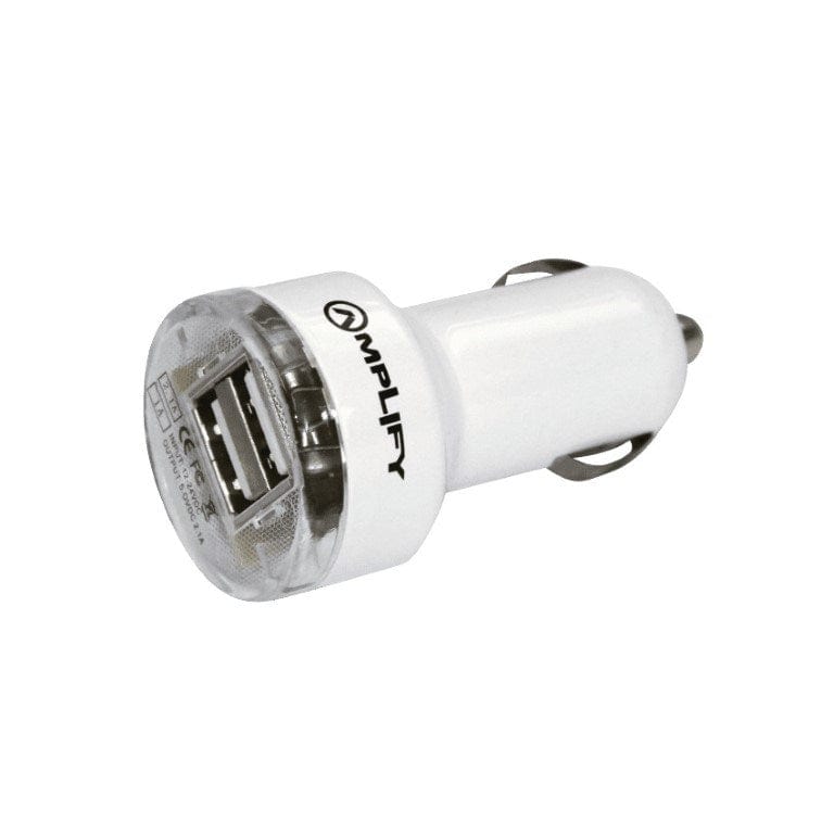 Amplify Joy Ryder Series Dual USB Car Charger AM5001-W