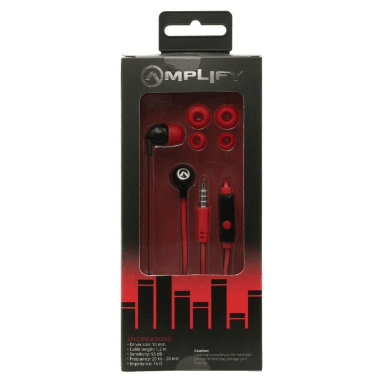 Amplify Vibe Series Earphones Black Red AMP-1003-BKRD(V2)